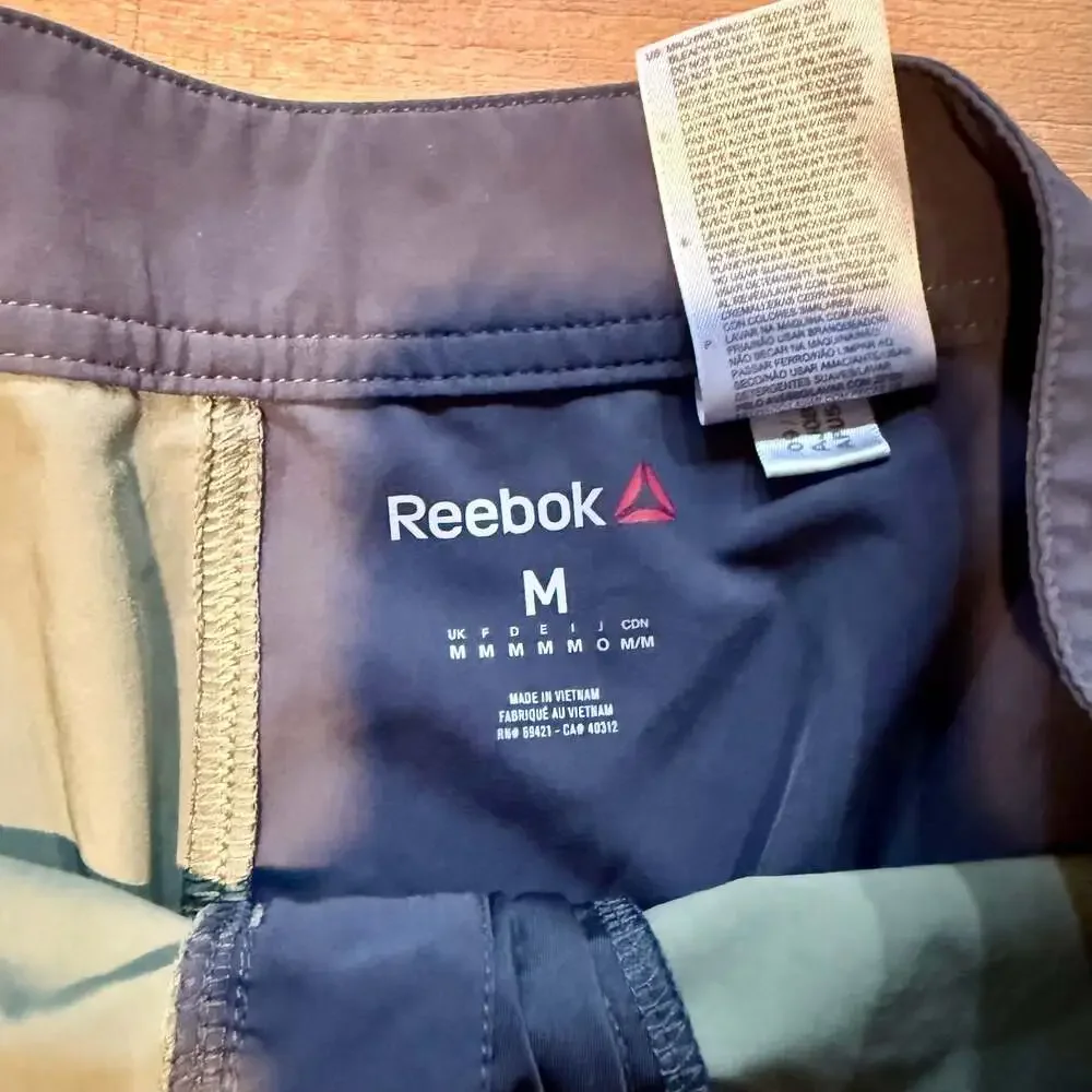 Reebok Speedwick Board Shorts Olive Green Gray Men's Medium